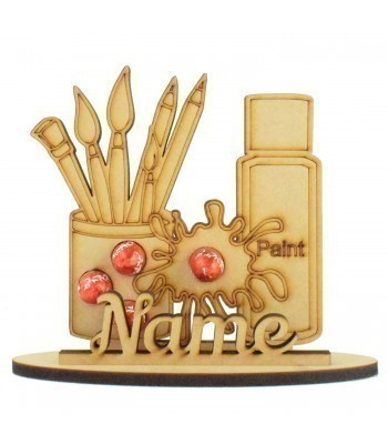 6mm Personalised Painting Shape Mini Lindt Egg Holder on a Stand - Stand Options